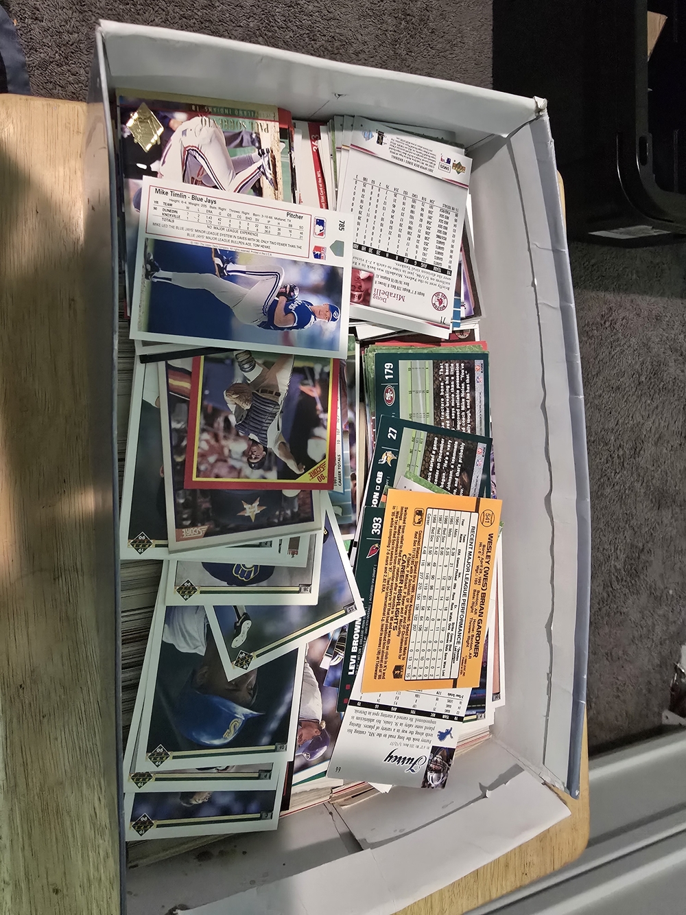 Box of Assorted Baseball Cards - Multi Color
